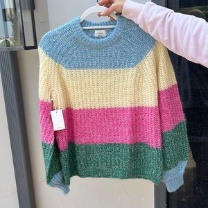 Balloon-sleeve Wilfred, striped knit sweater !
